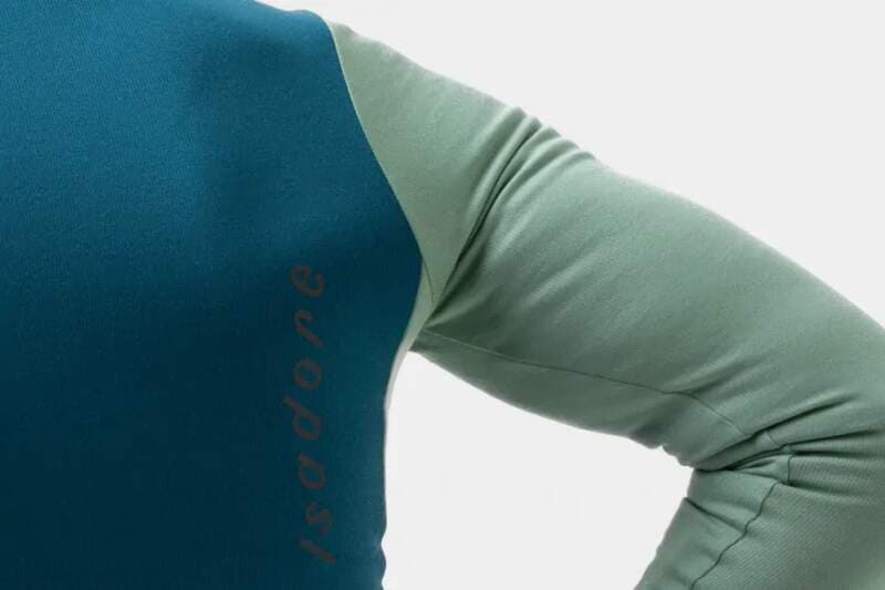 W Cyklodres ISADORE Patchwork Thermal Long Sleeve Jersey Blue Coral / Creme de Menthe - náhled 3