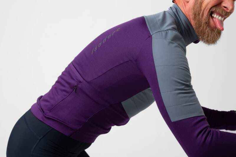 Cyklodres ISADORE Signature Wind Block Long Sleeve Jersey Blackberry Cordial - náhled 5